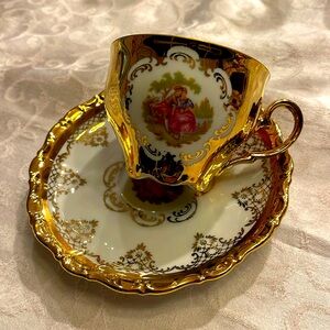 Rare WALDERSHOF  Bavaria 24 Kt  gold Tea Cup & Saucer